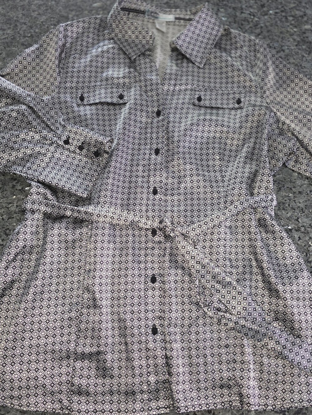 Nicole Benisti Printed Button-Up Shirt-tunic  Sz 1X